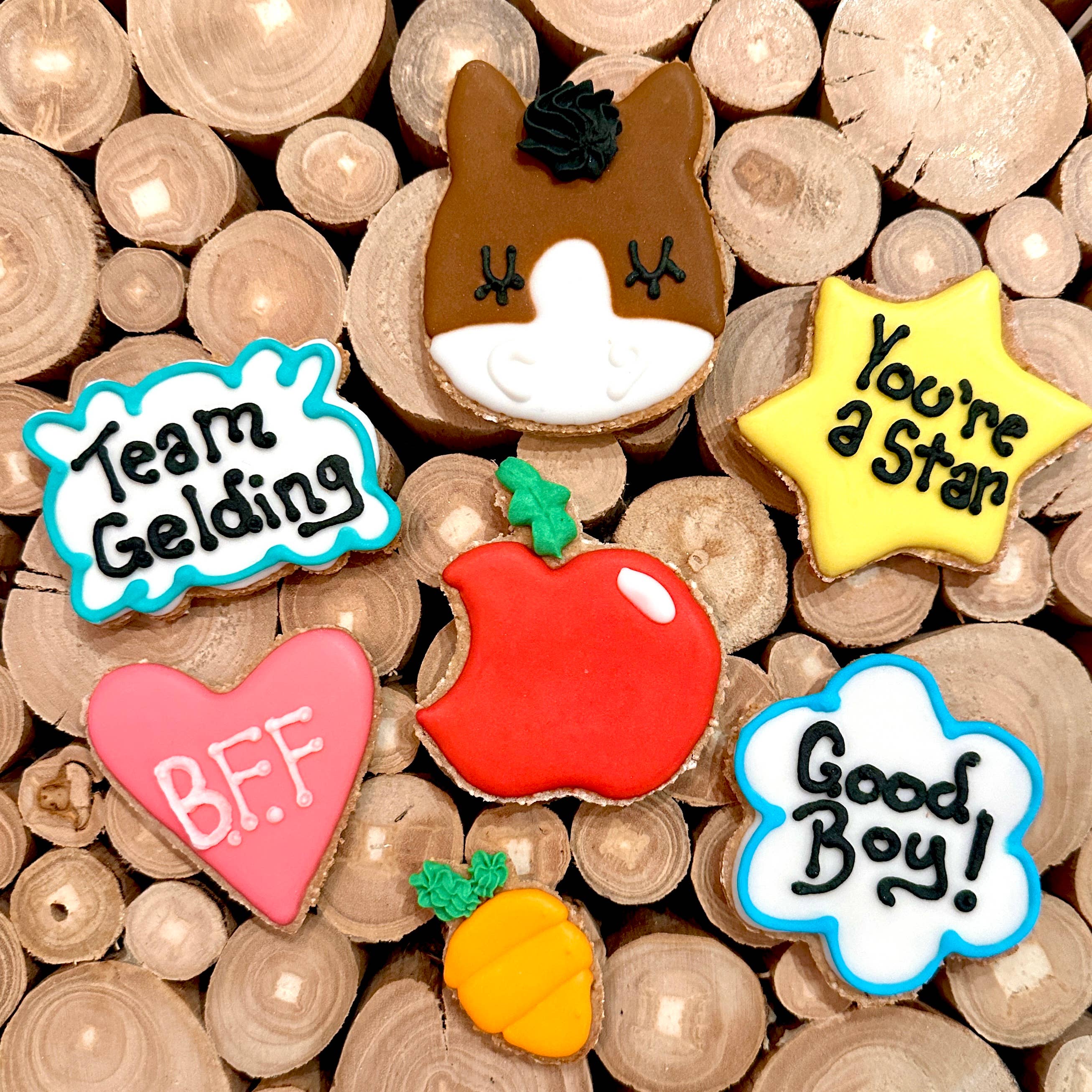 Team Gelding Horse Cookie 7 pack: Brown