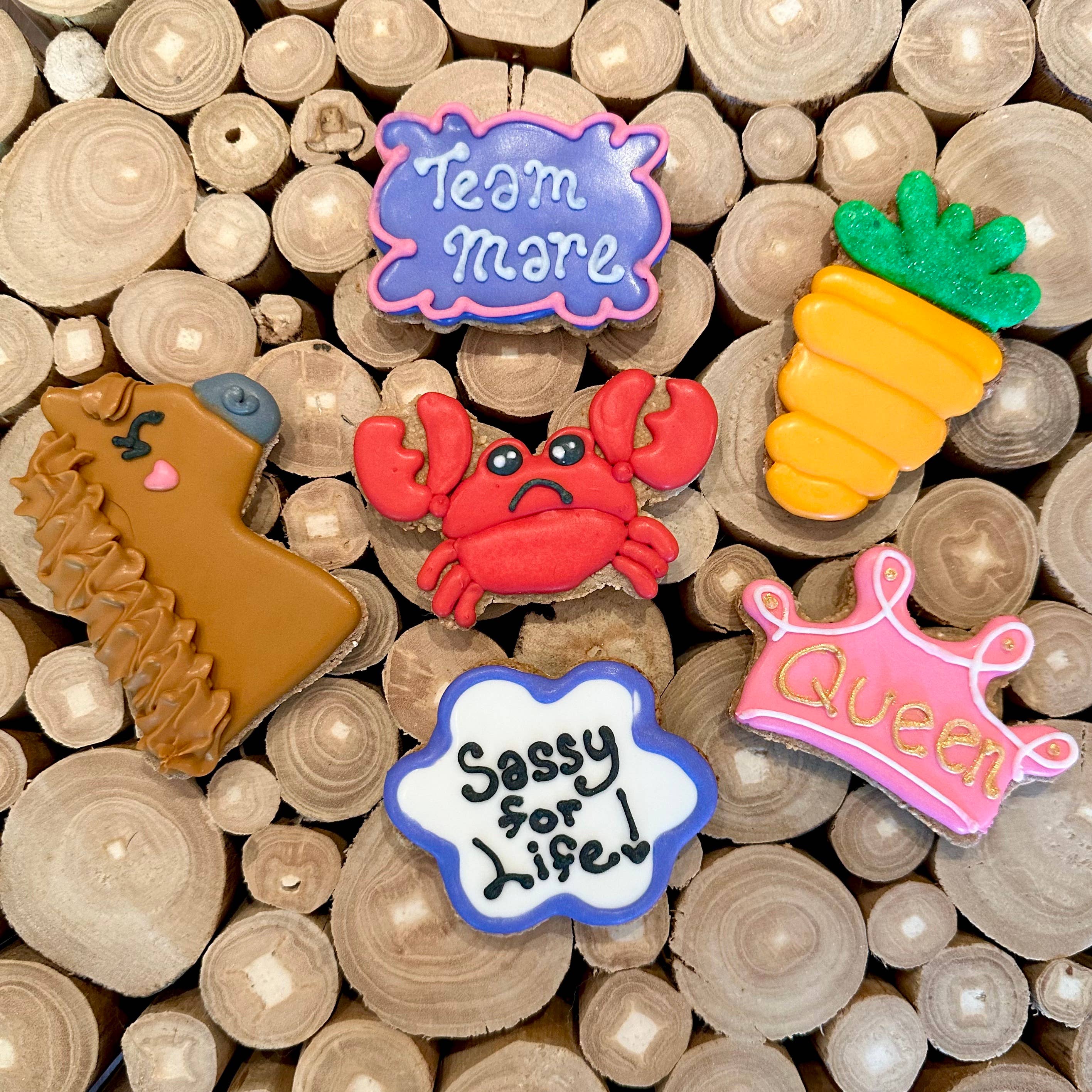 Team Mare Horse Cookie 7 pack: Gold