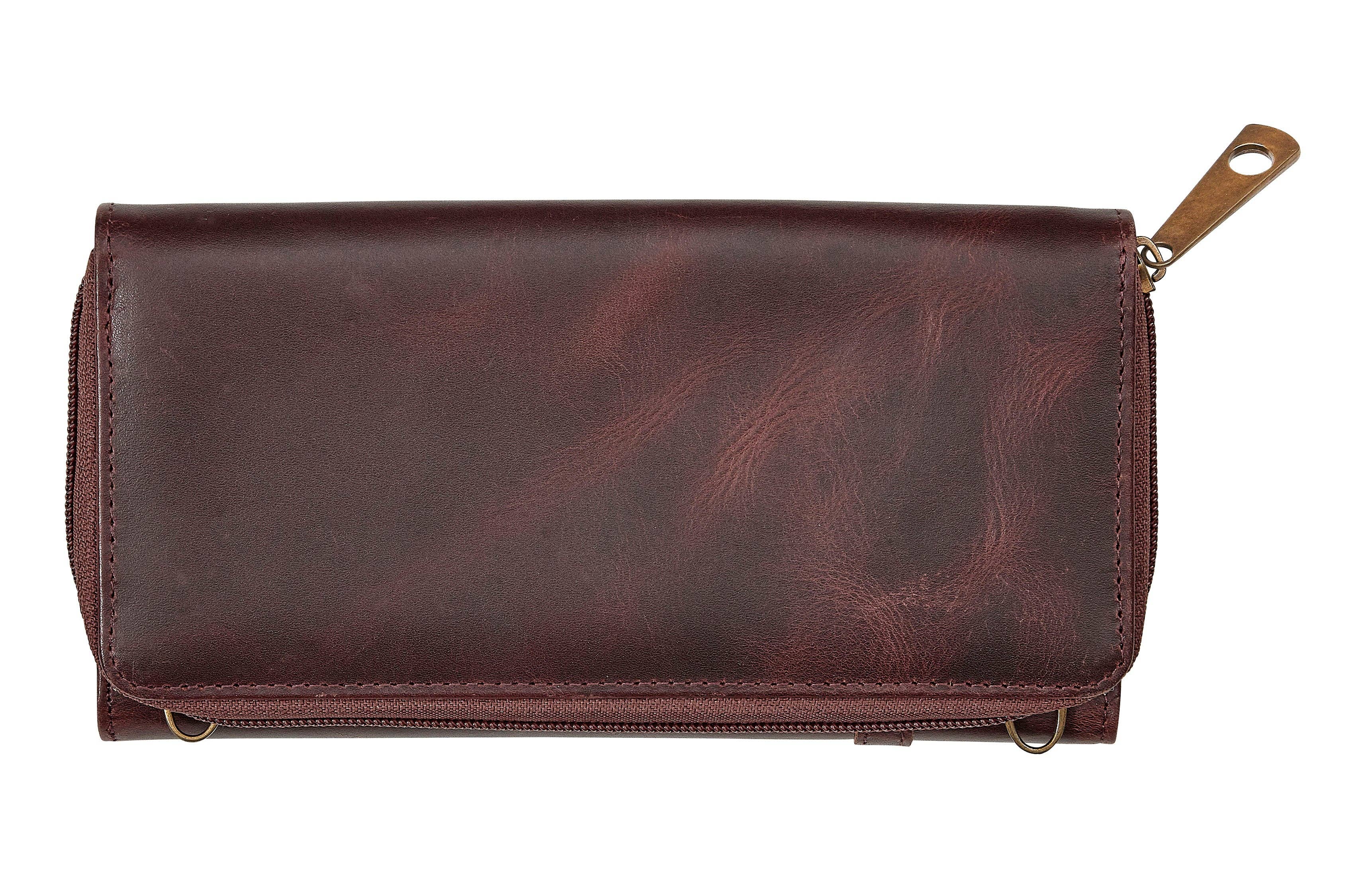 AWST Int'l Snaffle Bit Leather Cross Body Wallet: Black / STD