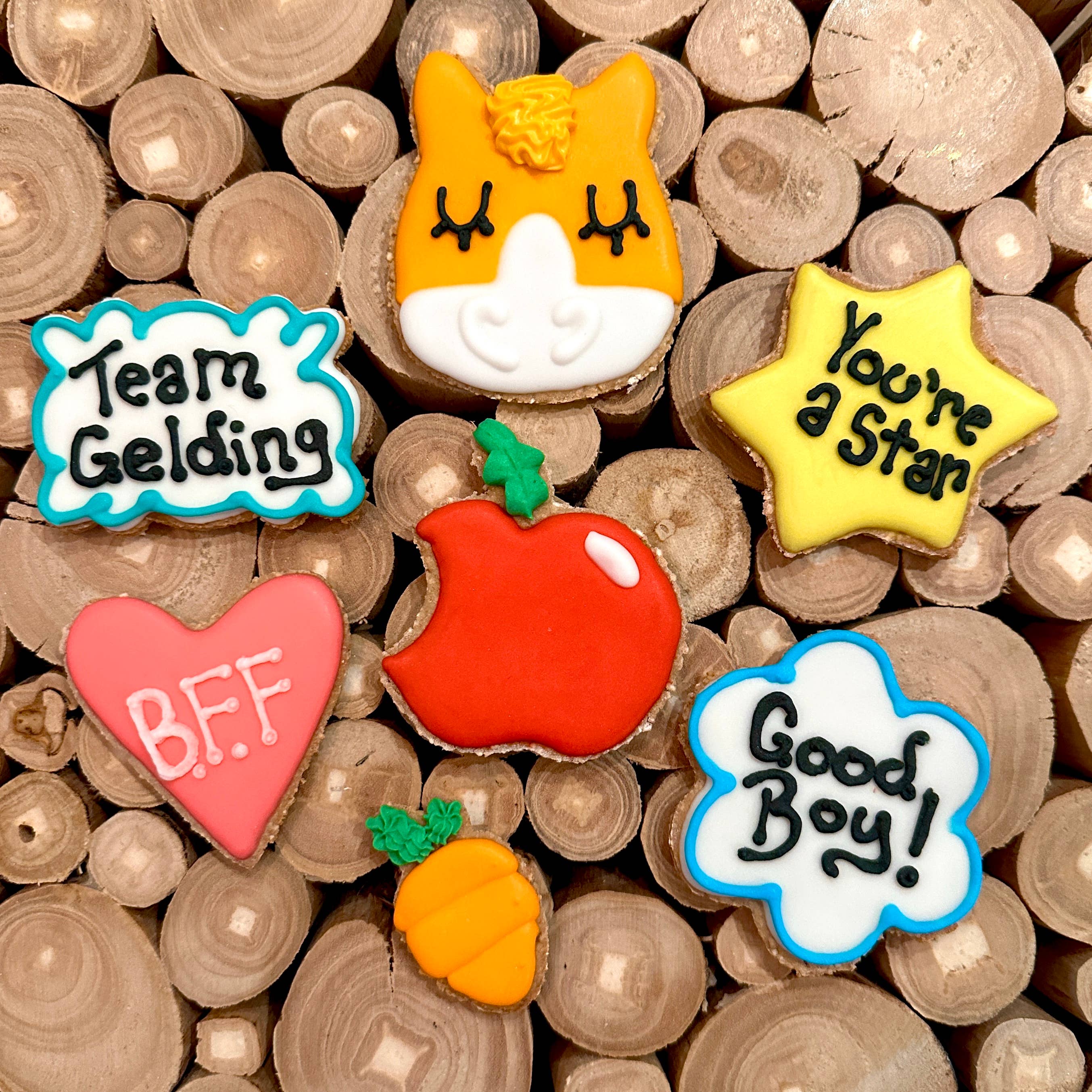 Team Gelding Horse Cookie 7 pack: Brown