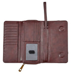 AWST Int'l Snaffle Bit Leather Cross Body Wallet: Brown / STD