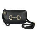AWST Int'l Lila Vintage Snaffle Bit Clutch Crossbody Bag: Black
