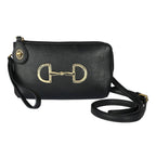AWST Int'l Lila Vintage Snaffle Bit Clutch Crossbody Bag: Black