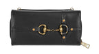 AWST Int'l Snaffle Bit Leather Cross Body Wallet: Black / STD
