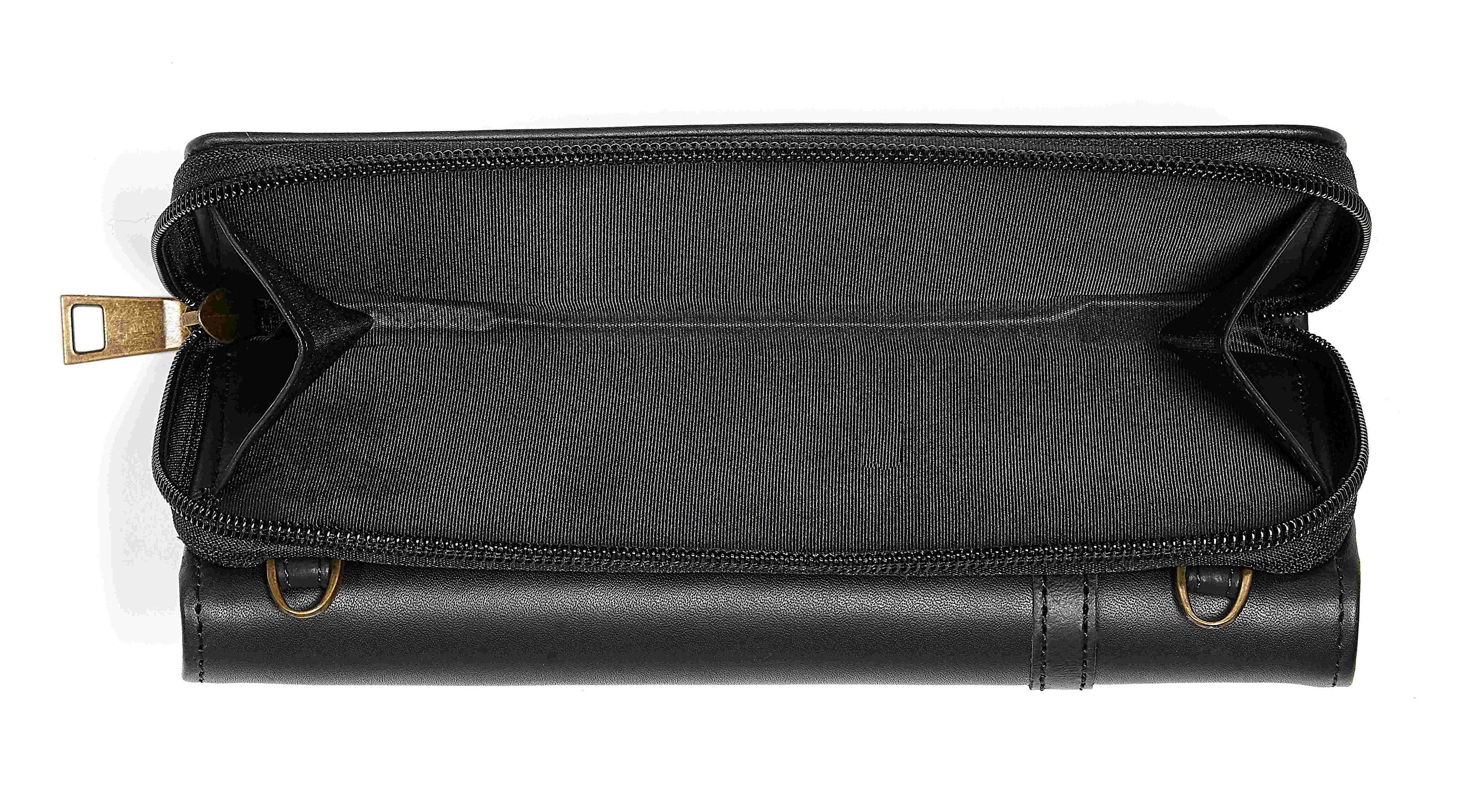 AWST Int'l Snaffle Bit Leather Cross Body Wallet: Brown / STD