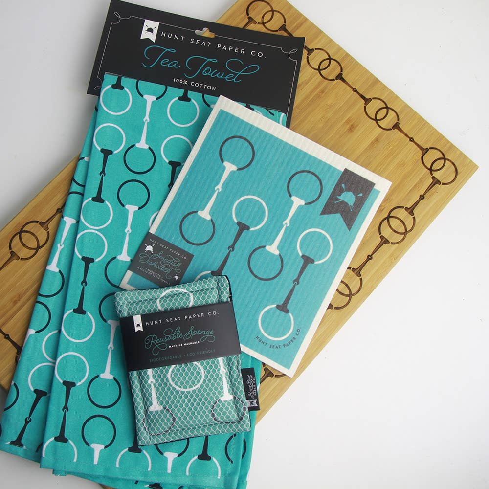 Snaffle Bit Equestrian Swedish Dishcloth - Horse Theme Gifts