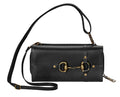 AWST Int'l Snaffle Bit Leather Cross Body Wallet: Black / STD