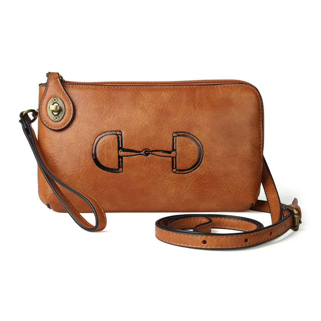 AWST Int'l Lila Vintage Snaffle Bit Clutch Crossbody Bag: Black